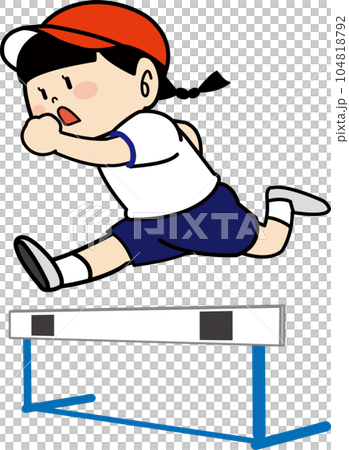 ハードルを飛び越える子供07 104818792