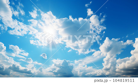 美しい青空に広がる雲のパノラマ背景 美しい青空に広がる雲のパノラマ背景 104819511