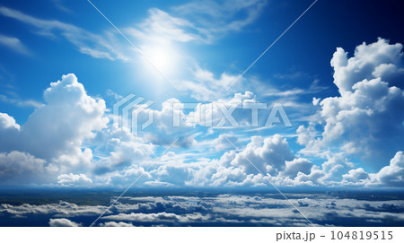 美しい青空に広がる雲のパノラマ背景 美しい青空に広がる雲のパノラマ背景 104819515