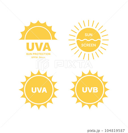 UV protection on white background,bubble shield. Solar protection screen from UV rays 104819587