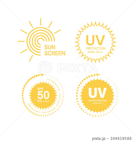 UV protection on white background,bubble shield. Solar protection screen from UV rays 104819588