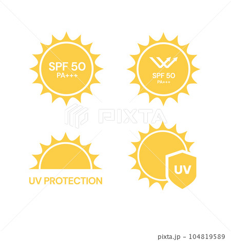 UV protection on white background,bubble shield. Solar protection screen from UV rays 104819589