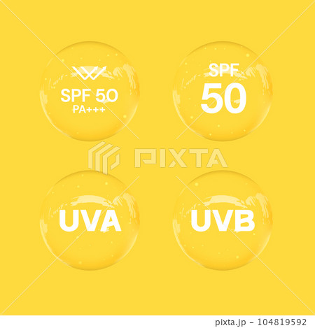 UV protection on white background,bubble shield. Solar protection screen from UV rays 104819592