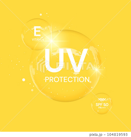 UV protection on white background,bubble shield. Solar protection screen from UV rays 104819593