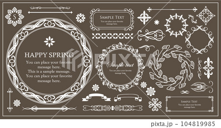 高級感のあるビンテージ調のフレームデザインセット 罫線 枠 ウエディング ビンテージ アンティーク 高級感のあるビンテージ調のフレームデザインセット 罫線 枠 ウエディング ビンテージ アンティーク 104819985