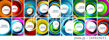 Swirl and circle design. Business or technology background. Set of swirl illustrations. Techno banner or landing page. Wallpaper, banner, background, wall art or poster design Swirl and circle design. Business or technology background. Set of swirl illustrations. Techno banner or landing page. Wallpaper, banner, background, wall art or poster design 104820031
