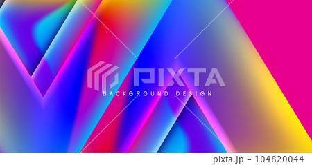 Abstract bakground with overlapping triangles and fluid gradients for covers, templates, flyers, placards, brochures, banners 104820044