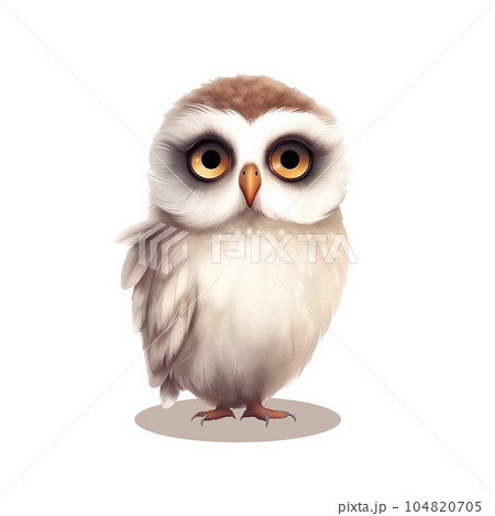 Cute cartoon owl bird, isolated vector illustration. Cute cartoon owl bird, isolated vector illustration. 104820705