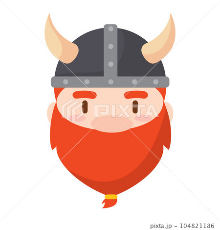 Isolated cute chibi male viking character avatar Vector Isolated cute chibi male viking character avatar Vector 104821186