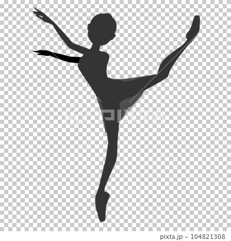 舞者剪影插圖_《堂吉訶德》 芭蕾舞演員練習丘比特角色的形象 104821308