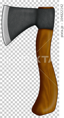 Illustration of axe wooden handle painting for design Illustration of axe wooden handle painting for design 104822142