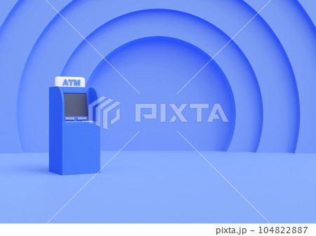 3DCG|青い銀行のATM 3DCG|青い銀行のATM 104822887