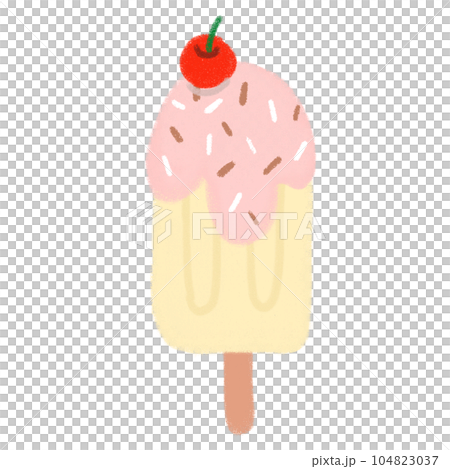 cartoon ice cream with cherries cartoon ice cream with cherries 104823037