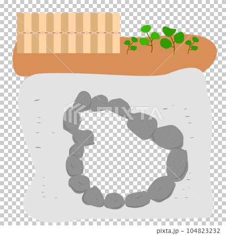 被石頭包圍的池塘的框架 被石頭包圍的池塘的框架 104823232