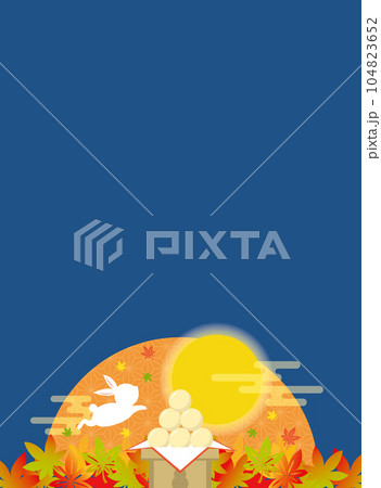 紅葉とうさぎのお月見フレーム 十五夜 お月見団子 紅葉とうさぎのお月見フレーム 十五夜 お月見団子 104823652