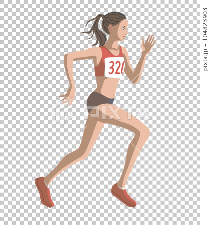 跑步的女人全身插畫素材 跑步的女人全身插畫素材 104823903