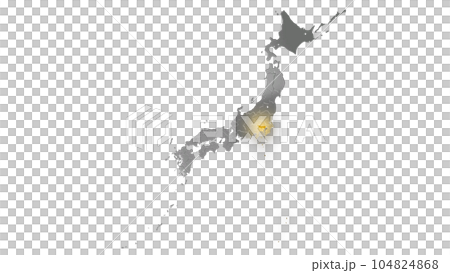 東京在平衡投影中看到的金屬日本列島中閃耀著金色光芒 東京在平衡投影中看到的金屬日本列島中閃耀著金色光芒 104824868