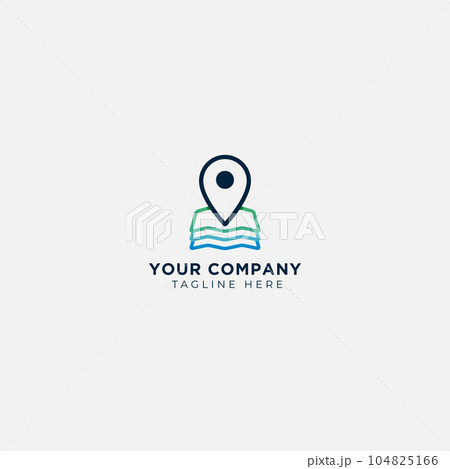 Land map pin location logo real estate wave Land map pin location logo real estate wave 104825166
