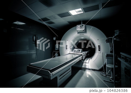 Room with an MRI scanner with art lighting AI Room with an MRI scanner with art lighting AI 104826386