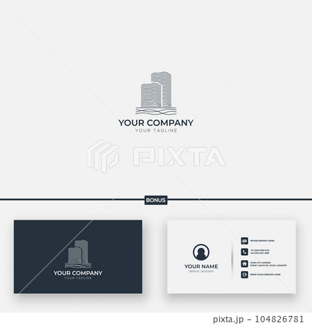 apartment simple and river wave logo monoline apartment simple and river wave logo monoline 104826781