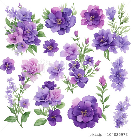 Violet purple flower bouquet 104826978