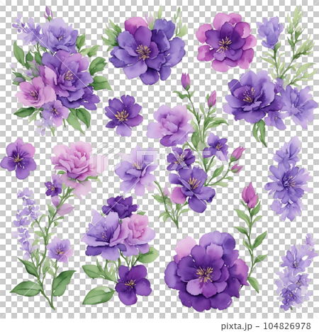 Violet purple flower bouquet 104826978