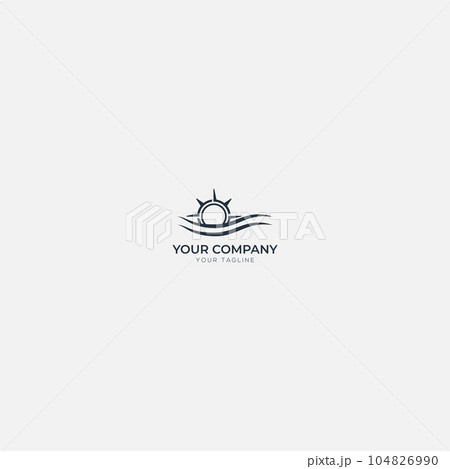 Sunset wave sea logo simple Roswell 104826990