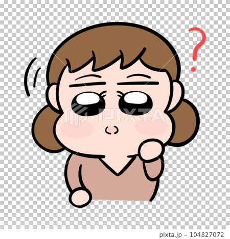首を傾げる女の子 104827072