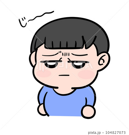 目を細めて見てる男の子 104827073