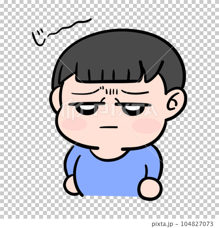目を細めて見てる男の子 104827073
