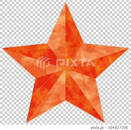 three dimensional watercolor style fiery star three dimensional watercolor style fiery star 104827108