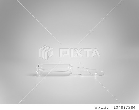 The dropped ampul and split into two pieces 104827584
