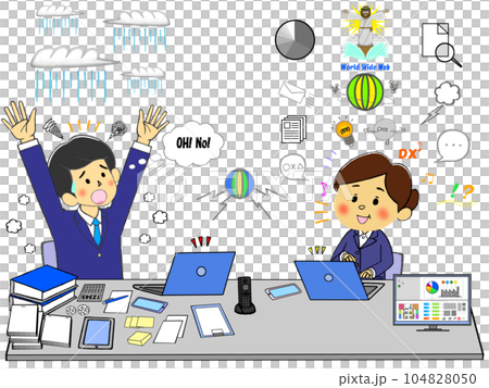 DXとABW_作業環境の選択と適正_比較_もうお手上げ DXとABW_作業環境の選択と適正_比較_もうお手上げ 104828050
