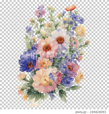 watercolor bouquet of flowers watercolor bouquet of flowers 104828091