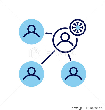 Virus transmission related vector icon Virus transmission related vector icon 104828443