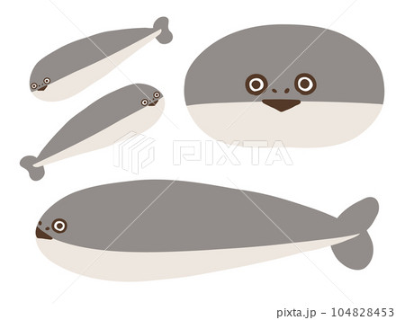 かわいいサカバンバスピスの復元模型セット／手書きイラスト素材 104828453