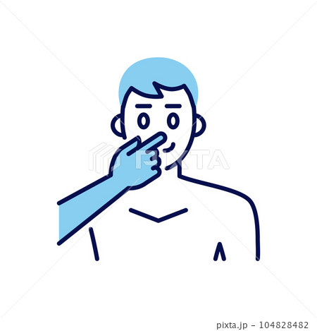 Avoid face touch related vector icon. 104828482