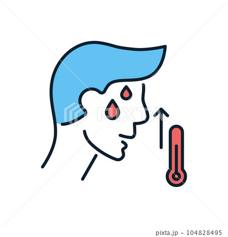 High body temperature related vector icon 104828495