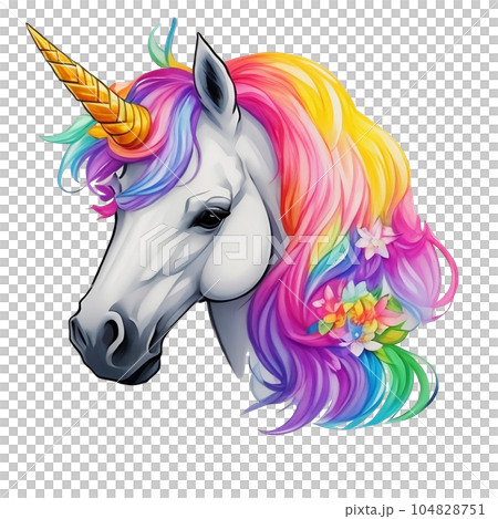 unicorn face with unicornのイラスト素材 [104828751] - PIXTA