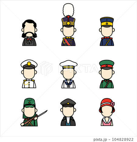 日本の歴史アイコン集カラー 104828922