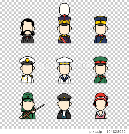 日本の歴史アイコン集カラー 104828922