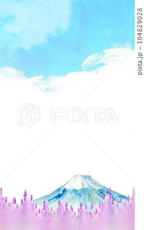 富士山とラベンダー畑　背景素材 104829028