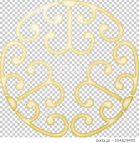 Family crest three-piece warabi [gold] 104829495