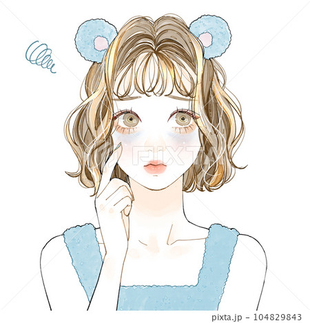 青クマに悩む女性 104829843