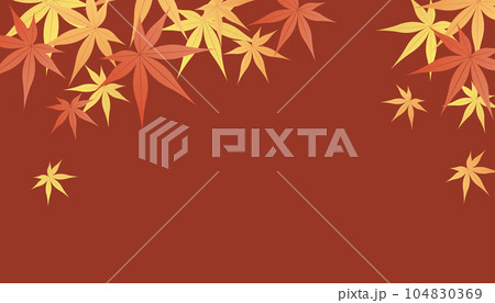 シンプルな紅葉の背景イラスト素材 ベクター 秋 赤背景 シンプルな紅葉の背景イラスト素材 ベクター 秋 赤背景 104830369