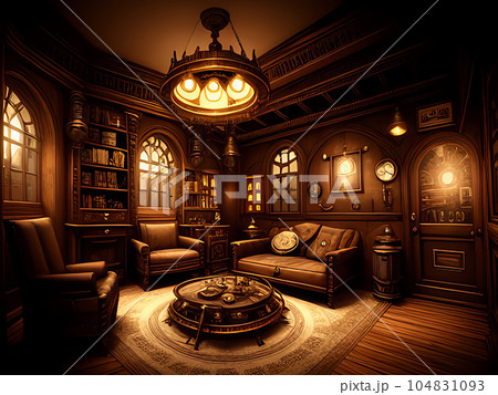 スチームパンクな部屋の中 104831093