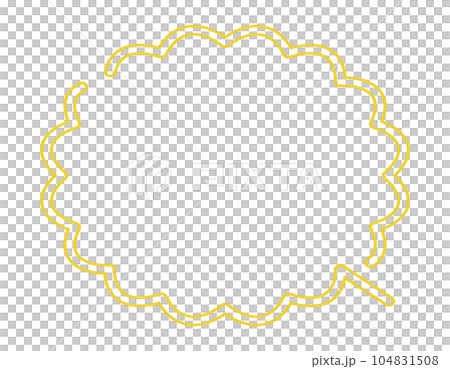 黄色の縁取り線の吹き出し 黄色の縁取り線の吹き出し 104831508