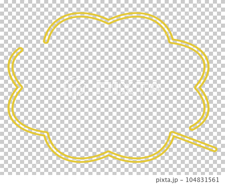 黄色の縁取り線の吹き出し 黄色の縁取り線の吹き出し 104831561