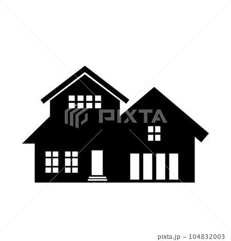 House glyph icon. Vector silhouette of building isolated on white 104832003