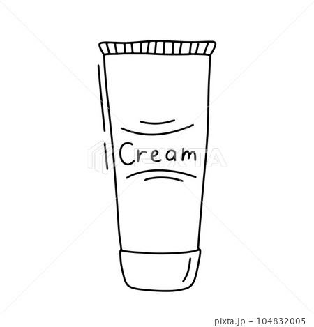 Skin care product, cream. Hand drawn doodle illustration Skin care product, cream. Hand drawn doodle illustration 104832005